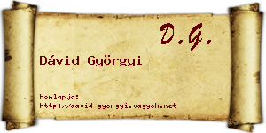 Dávid Györgyi névjegykártya