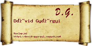 Dávid Györgyi névjegykártya